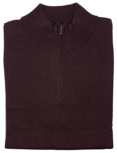 1/4 Zip Solid Sweater (X-Large, Port Heather)