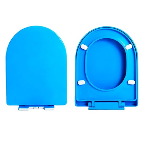 NSTVVEE Sedili WC a Forma di D/U, Sedile WC con Chiusura Ammortizzata, Coperchio e Sedile silenziosi e ammortizzati, Facili da installare e da Pulire, Montaggio dall'alto, Coperchio WC col