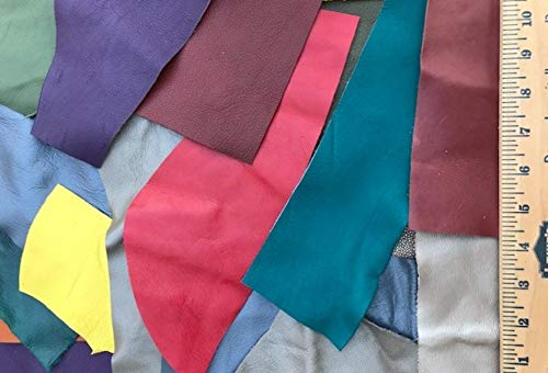 leather scrap garment - Scrap Upholstery Leather Craft Bright Rainbow Colors Mix 2 Lbs 10 Sf