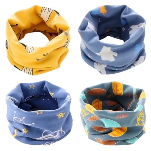 FGen 4 Stück Kinder Loop Schals, Kinder Schals Baby Jungen Mädchen,...