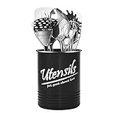 Hillbond Kitchen Utensil Holder Crock with Weighted Padded Base for Protect Countertop & No Tipping...