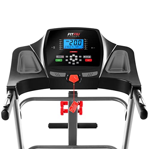 FITFIU Fitness MC-400 loopband, opvouwbaar, tot 20 km/u, motor 2000 W, helling, hydraulische verticale vouwing, app-connectiviteit met bioscoop, USB-poort en accessoires - Afbeelding 5