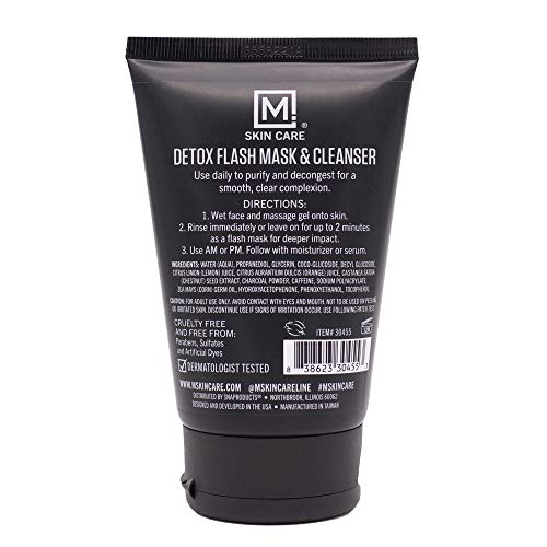 M. Skin Care Detox Flash Facial Mask and Cleanser for Men, Pore Cleansing Charcoal, Cruelty Free - Image 3