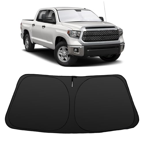 Image of Windshield Sun Shade for 2007 2008 2009 2010-2026 Tundra Toyota | Foldable, Full covered for windshield, Block UV Rays, Heat Reduction, Easy to install, Keeps Car Cooler