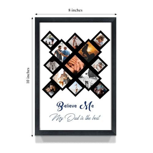 Image of A Perfect Gifter Customized Photo Frame With Photo Upload, Birthday, Anniversary Gift for Father's Day (My dad is the best, 8 X 10 Inch)
