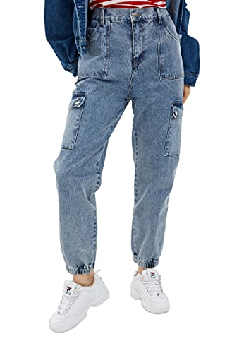Befree Donna Jeans Joggers con Tasche Cargo Blu M