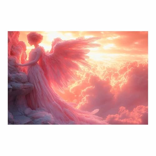 Tableau sur toile haut de gamme femme ailes dorées 70x100cm