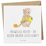 Mr. & Mrs. Panda faltkarte Freiwilliger Held - Geschenk, doppelkarte, Dankeschön, Danke sagen, Freundschaft, Gemeinschaft, Helfer, anlasskarte, Ehrenamt, Freiwilligenarbeit, Liebe, Klappkarte