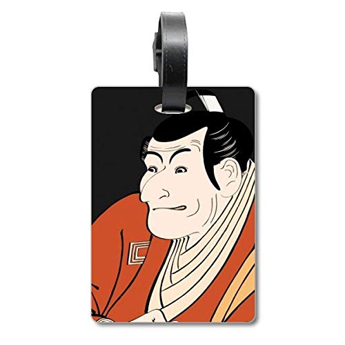 Étiquette pour valise style kimono Ukiyoe pour vos vacances au Japon
