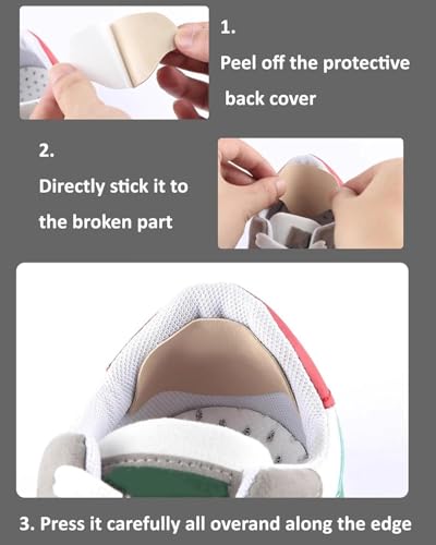 Juego de reparación de tacón para zapatos de cuero y deportivos 1 par negro 6