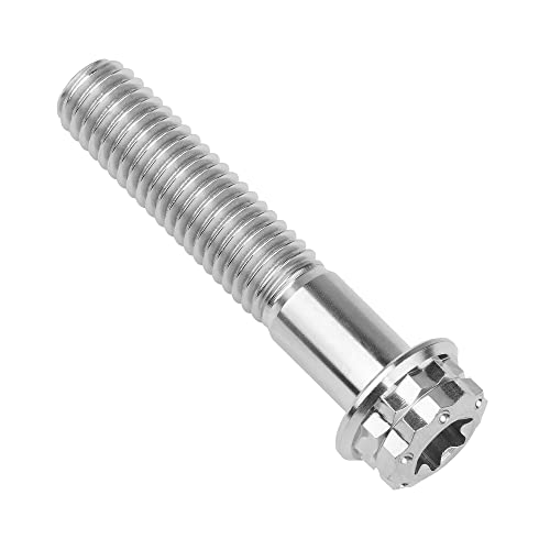 Image of Titanium Flange 12 Point Head M8 x15 20 25 30 35 40 45 50 55 60 65mm Screw Bolt Pack of 4 (M8x40mm, Normal Titanium)