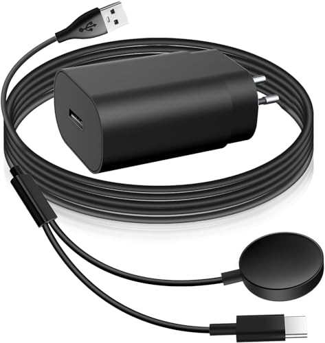Kompatibel mit 2 in 1 Samsung Galaxy Watch 6/6 Classic/5 Pro / 5/4 / 4 Classic / 3 / Active 2 / Active Ladegerät, Ladekabel für Galaxy S22/21/20/10 Note20/10/9/8 mit Adapter -1.2M