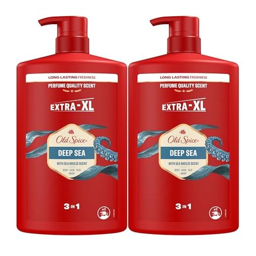 Old Spice Deep Sea Gel Y Champú Para Hombres, 3 En 1: Pelo, Cara Y Cuerpo, 2000 ml. Excepcional Aroma Fresco Y Duradero