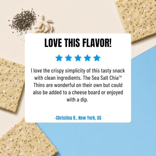 Image of Every Body Eat Gluten Free Crackers, Sea Salt Chia - Plant Based Snacks, Vegan Snack Crackers, Dairy Free, Seed Oil Free (Pack of 6), 4 oz Bags