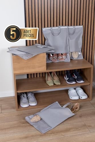 Bavul İçi Düzenleyici 5'li Set Valiz Seyahat Organizeri Ayakkabı Torbası Hurç - Görsel 4