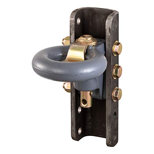 CURT 48641 SecureLatch Adjustable Lunette Ring with 11-3/4-Inch Channel 40,000 Pounds, 3-Inch ID, Battleship Grey Finish
