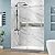 DELAVIN 59" W x 72" H Frameless Shower Door, 5/16" (8mm) Tempered Clear Glass Sliding Shower Door with Explosion-Proof Film, Stainless Steel Glass Shower Door Reversible Installation, Silver