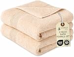 Harbourloom Boulevard Series Ensemble de serviettes de bain de luxe 2 Boîte de tendre 600 GSM 100% Serviettes turques en coton, à sec rapide & Absorbant pour salle de bain, 28x55 Inches Serviettes de bain Grand Hôtel de Qualité Spa (Crème d'Ivory)