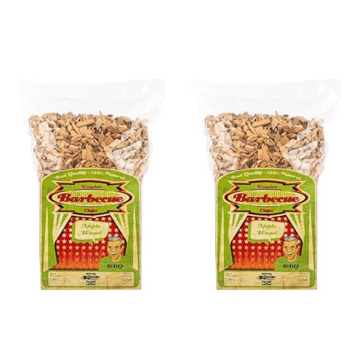 Axtschlag Räucherchips Apfel, 1000 Gramm sortenreine Räucherspäne für besondere Rauch- und Geschmackserlebnisse, für alle Grills & Smoker (Packung mit 2)