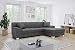 Produktbild DOMO Collection Capri Ecksofa | Eckcouch in L-Form, Polsterecke Sofa Garnitur, dunkelgrau, 239x152x75 cm