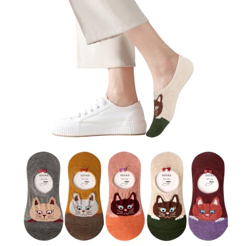 Image of Violet Mist Women's No Show Socks - Low Cut, Invisible, Non Slip Footies - Flat Boat Socks
