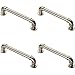 4 sztuki | Uchwyt do wyciągania szafki z rur - 128 mm centra mocujące - średnica 12 mm - satynowy nikiel | Designerski uchwyt do szafki - uchwyt drzwiowy do szafy - nadaje się do lekkich drzwi wewnętrznych