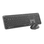 Logitech MK950 Signature Slim Wireless Keyboard and Mouse Combo, Sleek Design, Quiet Typing and Clicking, Switch Across Three Devices, Bluetooth, Multi-OS, Windows and Mac, QWERTY UK Layout - Graphite
