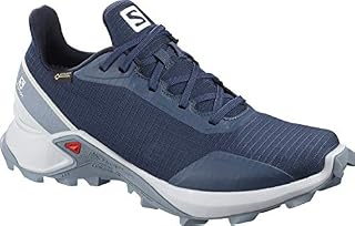 Salomon Women's ALPHACROSS GTX W Trail Running Shoe, Sargasso Sea/Pearl Blue/FLINT STONE, 6.5