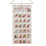 【Design Traditionnel de 24 Pochettes】Ce calendrier de l'avent vide comporte 24 pochettes spacieuses (numérotées 1 à 24) pour y glisser quotidiennement des surprises, bonbons ou petits cadeaux durant l'attente de Noël.