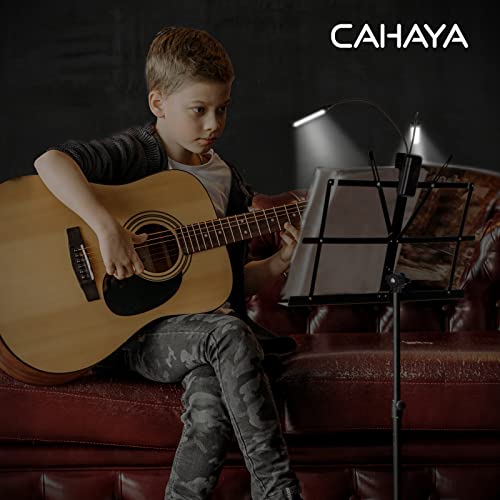 Cahaya Dual-Use Reinforced Folding Sheet Music Stand With Stand Light & Desktop Book Stand Lightweight Portable Adjustable With Carrying Bag Including Music Sheet Clip Holder #TOP6