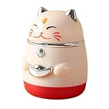 Generic Automatic Cat Shaped Toothpick Dispenser and Fruit Pick Storage Container for Home Kitchen and Restaurant Use (Beige, 7. 2x7. 2x10cm)