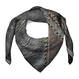 Jubonexis Pañuelo cuadrado de seda para mujer, con patrón de cuero marrón, pañuelo de satén para el cuello