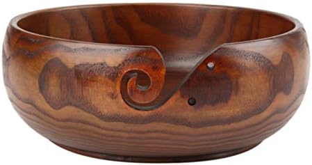 Hilitand Yarn Bowl,Handcrafted Yarn Ball/Skein Storage Bowl Holder Crochet Yarn Holder Bowl with Holes for Knitting & Crochet Yarn Storage(18-20CM)