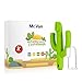 Mr Van Baby Teether Toy Toothbrush - Infant Training Toothbrush for Teething - 100% Food Grade Silicone/BPA-Free - Green Cactus
