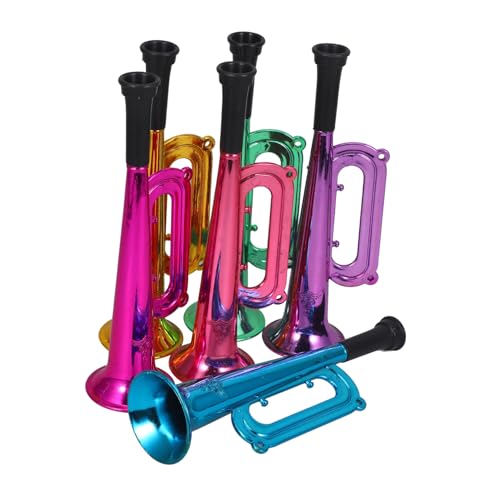 Mikinona 12 piezas Trompetas de Plástico para Animar Juguetes de Ruido para Eventos Deportivos y Fiestas Instrumentos Ligero y Portátil para Reuniones Colores Mezclados