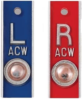 X-Ray Markers, Position Indicator (Aluminum) - Blue/Red, Left & Right Set, 1/2" Lead Letters "L" & "R"