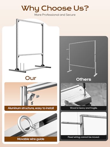 Image of NODOCA Rug Tufting Frame Kit, 53.5'' Aluminum Metal for Making, Primary Cloth Stand, Fabric Supplies, Carpet Gun Kit