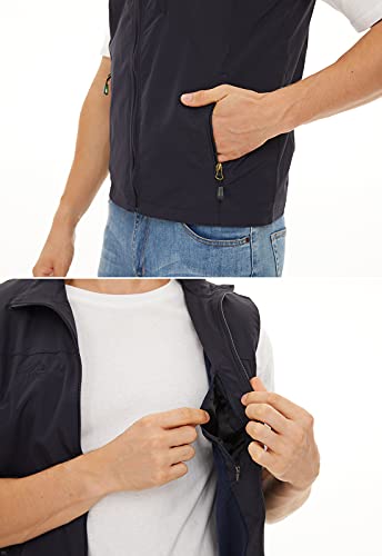 Mens Lightweight Vest Casual Softshell With Pockets Windproof Jacket For Sport Golf Work Bl-3Xl #TOP6
