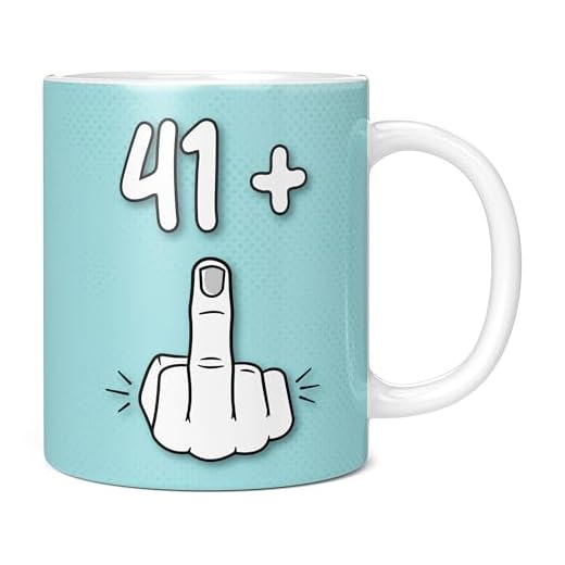 Mug Monster - Taza de 42 cumpleaños, I Am 41 + 1, regalo para 42 años, taza de café de cerámica, regalo para hombres o mujeres, taza extra grande y gigante disponible, taza blanca de 11 onzas
