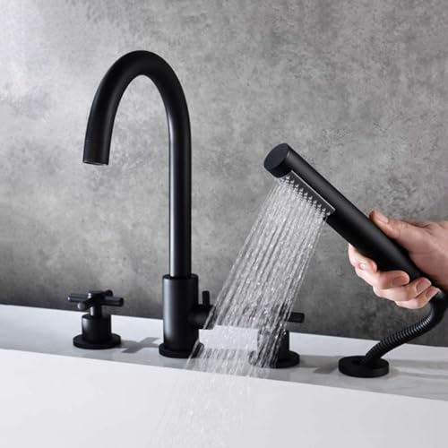 Robinet de bain noir MOCHAMIK anti-calcaire avec douchette ergonomique - 5