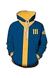 Vasojot Unisex Vault 111 Dweller Cosplay Hoodie Adult Halloween Carnival Party Cosplay Jacket Costume Outfits,Medium