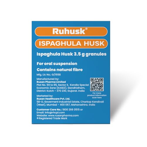 Image of Ruhusk Ispaghula /Isabgol Husk 3.5g Orange Flavour 30 Sachets | Constipation Relief & Digestive Health | Natural Fiber Supplements