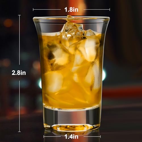 PARACITY Shot Glasses Set of 4, Shot Glasses Bulk, Whiskey Shot Glasses with Heavy Base, Perfect for Whiskey, Tequila, Espressos Etc, Also an Ideal Gift For Friend, Men, Family, Party(1.5 oz)