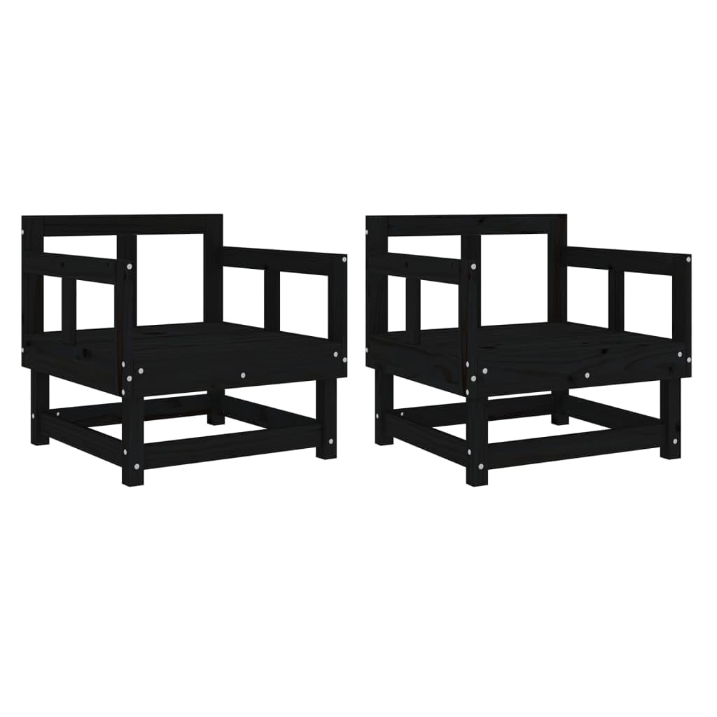 Fauteuils d'extérieur en bois de pin noir chaises modulaires pour balcon et terrasse