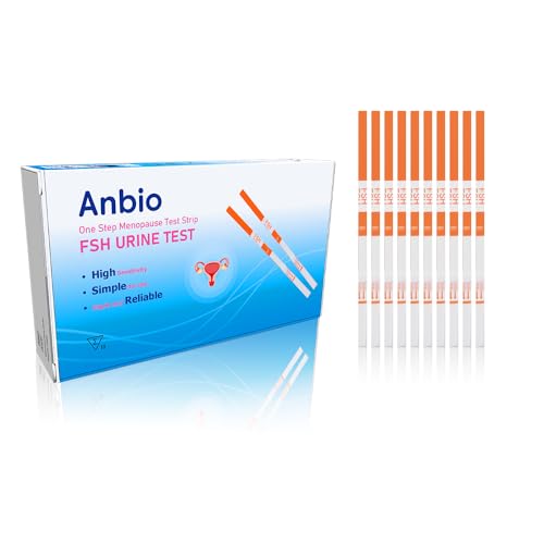Anbio Menopause Schnelltest - 10 Stück FSH Hormontest für Frauen Zuhause Hormon Balance Teststreifen mit optimaler Empfindlichkeit Estrogen Wechseljahre