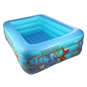 Opblaasbaar zwembad, verdikt 2-laags Kids Water Play Padding Bathtub Blue 120cm, Baby Badzwembad,