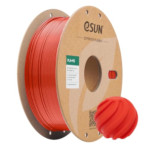 Image of eSUN High Speed PLA+ Filament 1.75mm, 3D Printer Filament Speedy PLA Plus for Fast Printing, Dimensional Accuracy + /- 0.03mm, 1KG Cardboard Spool (2.2 LBS) 3D Printing Filament for 3D Printers, Red