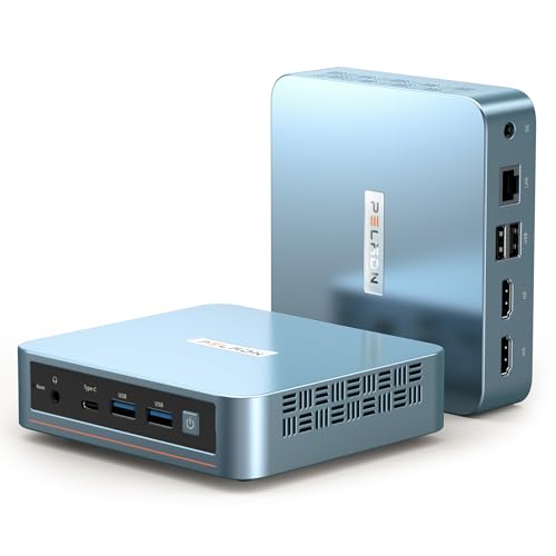 PELADN Mini PC, N97 (até 3,4 GHz), 8GB DDR4/256GB SSD, Tipo-C/HDMI