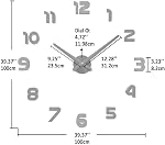 Vangold Moderne 3D Miroir acrylique métal luxe Frameless grand mur Stickers Horloges Style montres Heures DIY Décorations de décoration de chambre à domicile