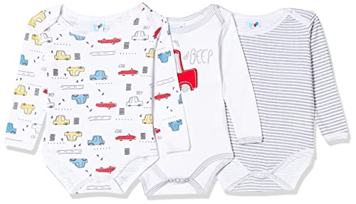 Kit 3 Peças Body Manga Longa,Tip Top ,Bebê Unissex,Azul,M